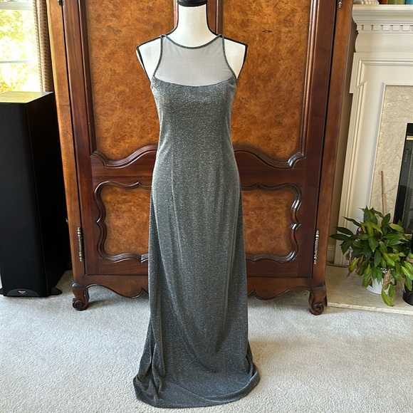 Rimini Dresses & Skirts - Rimini Sleeveless Silver Metallic Maxi Dress